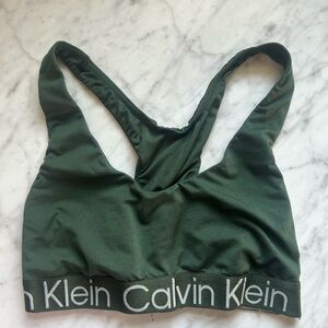 Calvin Klein Dark Green Logo Bralette Size Small